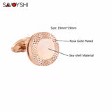 Men's Round Cufflinks High Shirt Buttons Wedding Gift Jewelry
