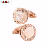 Men's Round Cufflinks High Shirt Buttons Wedding Gift Jewelry