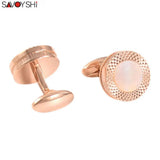 Men's Round Cufflinks High Shirt Buttons Wedding Gift Jewelry