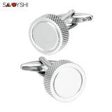 High Silver Metal Cufflinks with Name Logo