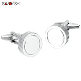 High Silver Metal Cufflinks with Name Logo