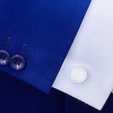Custom Name Round Silver Cufflinks for Mens Shirt