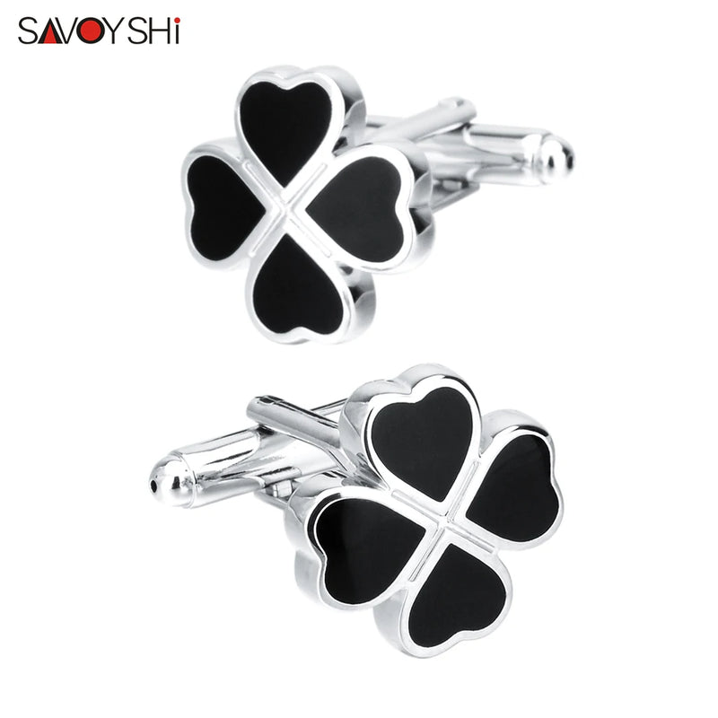 Enamel Plant Cufflinks for Men Wedding Gift Engraving Name