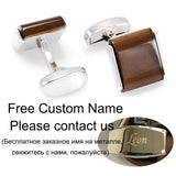 Brown Stone Cufflinks High Square Men's Shirt Jewelry