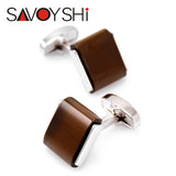 Brown Stone Cufflinks High Square Men's Shirt Jewelry