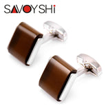 Brown Stone Cufflinks High Square Men's Shirt Jewelry