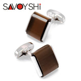 Brown Stone Cufflinks High Square Men's Shirt Jewelry