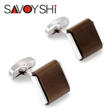 Brown Stone Cufflinks High Square Men's Shirt Jewelry