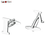 Silver Plated Letter I Cufflinks Mens Shirt Accessories
