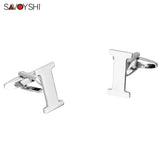 Silver Plated Letter I Cufflinks Mens Shirt Accessories