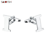 Silver Plated Letter I Cufflinks Mens Shirt Accessories