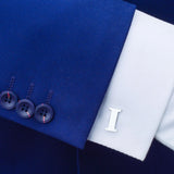 Silver Plated Letter I Cufflinks Mens Shirt Accessories