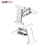 Silver Plated Letter I Cufflinks Mens Shirt Accessories