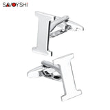 Silver Plated Letter I Cufflinks Mens Shirt Accessories