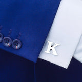 Silver Plated Letter K Cufflinks For Mens Shirt Accessories High Cuff link