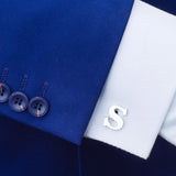 Silver Plated Letter S Cufflinks For Mens Shirt Accessories