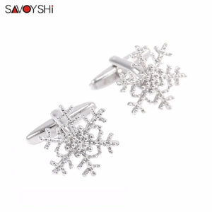 Snowflake Modeling Cufflinks for Men's High Cuff Buttons
