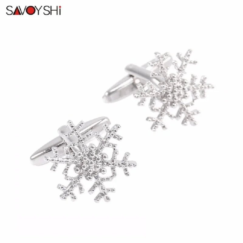 Snowflake Modeling Cufflinks for Men's High Cuff Buttons