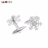 Snowflake Modeling Cufflinks for Men's High Cuff Buttons
