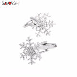 Snowflake Modeling Cufflinks for Men's High Cuff Buttons