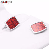 Red Enamel Cufflinks for Men Business Gift