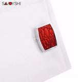 Red Enamel Cufflinks for Men Business Gift