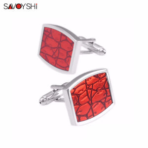 Red Enamel Cufflinks for Men Business Gift