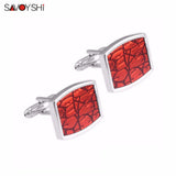 Red Enamel Cufflinks for Men Business Gift