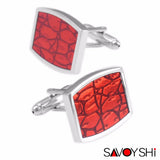Red Enamel Cufflinks for Men Business Gift
