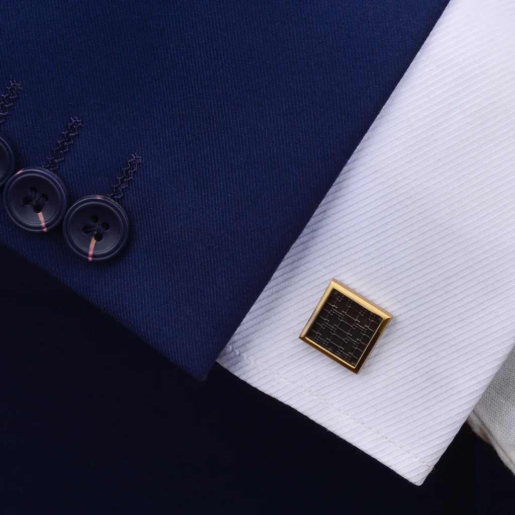 Vintage Bronze Square Cufflinks Men's Jewelry