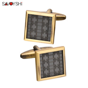 Vintage Bronze Square Cufflinks Men's Jewelry