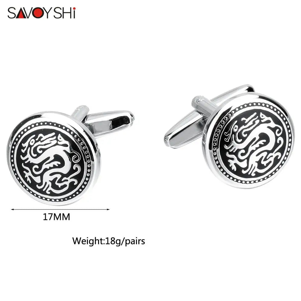 Vintage Dragon Cufflinks for Mens High Cuff Enamel Cufflink Jewelry