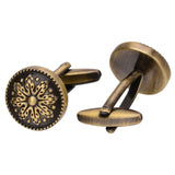 Vintage Round Bronze Cufflinks For Men Metal Copper Cuff links