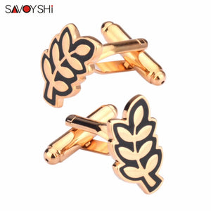 Vintage Wheat Leaf Cufflinks for Men Shirt High Cuff Links Wedding Gift