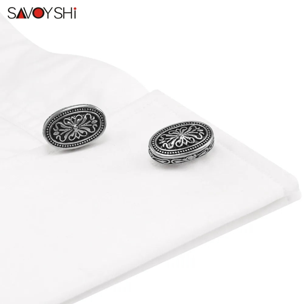 Vintage Enamel Cufflinks for Men Carving Name