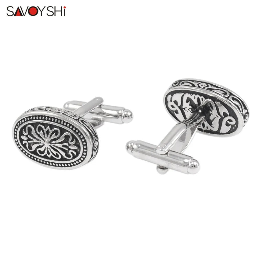 Vintage Pattern Cufflinks for Men Enamel Cuff Links