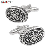 Vintage Enamel Cufflinks for Men Carving Name