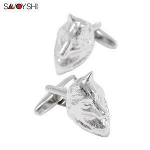 Wolf Head Cufflinks for Mens Shirt - High Novelty Silver Animal Jewelry