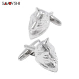 Wolf Head Cufflinks for Mens Shirt - High Novelty Silver Animal Jewelry