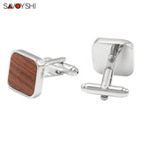 Mens Wood Animal Cufflinks, High Metal Cuff Buttons Gift Jewelry