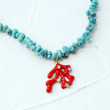 Boho Colored Gravel Stone Pendant Necklace Women Jewelry