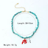 Boho Colored Gravel Stone Pendant Necklace Women Jewelry
