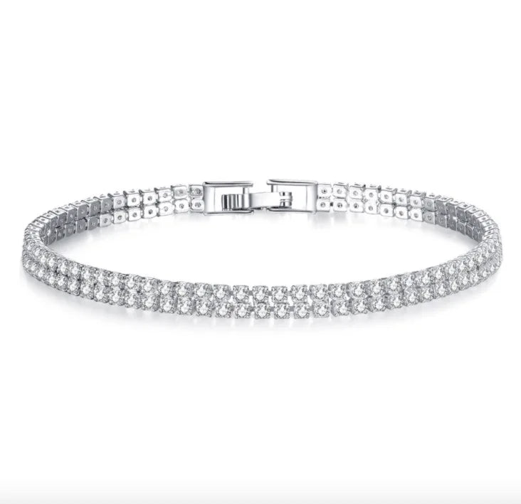 Crystal Flower Charm Bracelet for Women Rose Chain