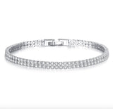 Crystal Flower Charm Bracelet for Women Rose Chain