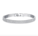 Crystal Flower Charm Bracelet for Women Rose Chain