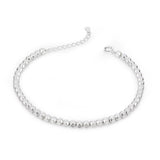 Silver Tennis Charm Bracelet with Cubic Zirconia Chain