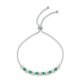 SB11 Silver Rainbow Zircon Chain Bracelet for Women