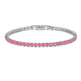 SB12 Crystal Heart Chain Bracelet Rhinestone Bangle Wedding Bridal Jewelry