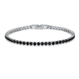 SB12 Crystal Heart Chain Bracelet Rhinestone Bangle Wedding Bridal Jewelry