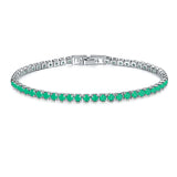 SB12 Crystal Heart Chain Bracelet Rhinestone Bangle Wedding Bridal Jewelry